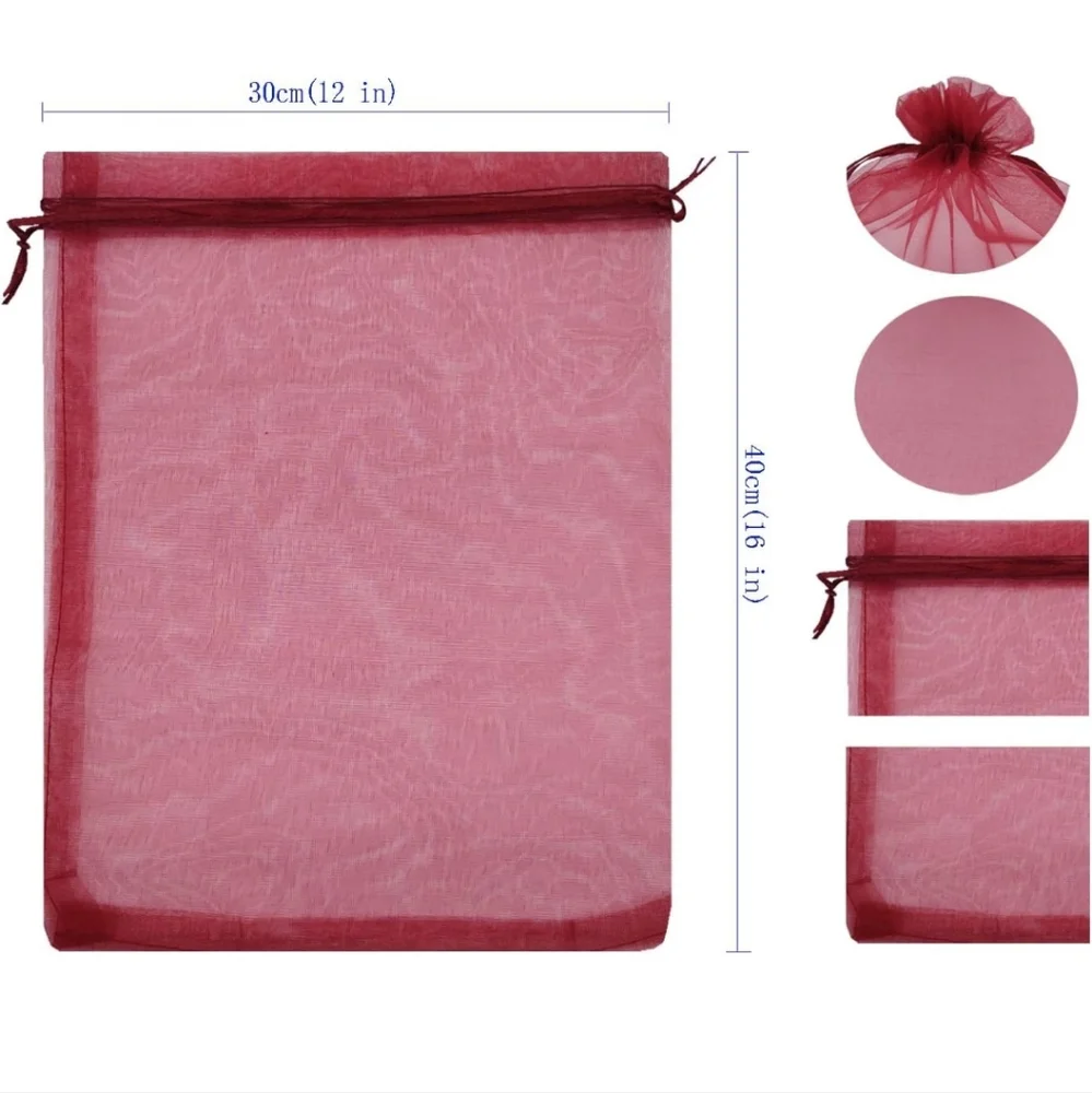 ✅️10 ct   Sheer Organza Favor Bags 12 X 16